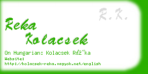 reka kolacsek business card